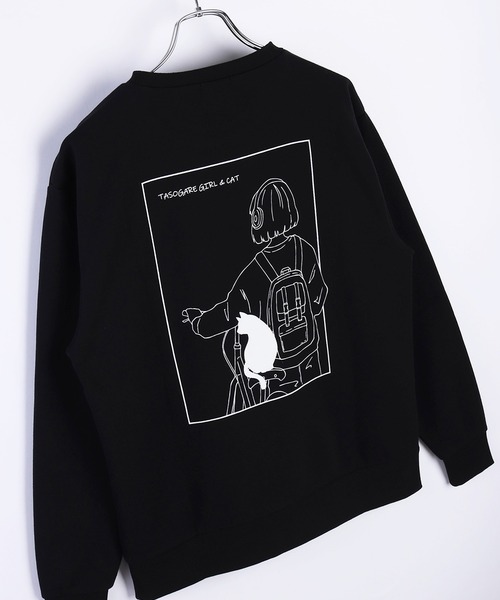 WESTSEA（ウエストシー）の「TASOGARE GIRL & CAT ストレッチ裏起毛トレーナー（スウェット・メンズ・ブラック/ネイビー/ホワイト/グレイッシュベージュ・L/M）」の13枚目の写真