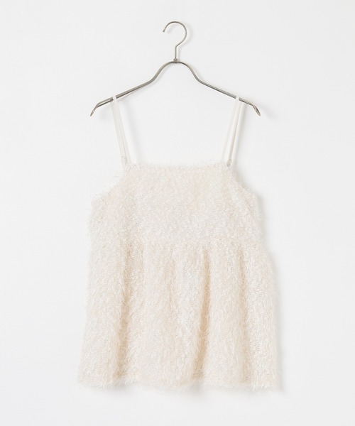 Honeys（ハニーズ）の「フェザーキャミソール（キャミソール・レディース・チャコール/アイボリー/ブラック/グレー・S/M/L）」の20枚目の写真