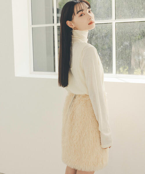 N.(N. Natural Beauty Basic)(エヌエヌナチュラルビューティーベーシック)の「◆タンクレイヤータートルニット(ニット/セーター・レディース・グレー/クリーム/ピンク・MEDIUM)」の6枚目の写真