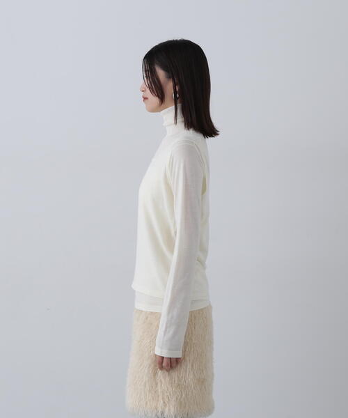 N.(N. Natural Beauty Basic)(エヌエヌナチュラルビューティーベーシック)の「◆タンクレイヤータートルニット(ニット/セーター・レディース・グレー/クリーム/ピンク・MEDIUM)」の15枚目の写真