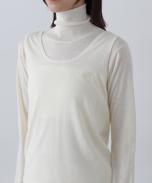 N.(N. Natural Beauty Basic)(エヌエヌナチュラルビューティーベーシック)の「◆タンクレイヤータートルニット(ニット/セーター・レディース・グレー/クリーム/ピンク・MEDIUM)」の17枚目の写真