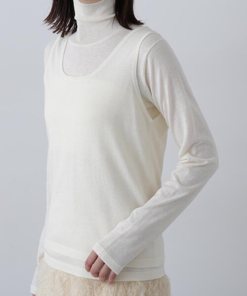 N.(N. Natural Beauty Basic)(エヌエヌナチュラルビューティーベーシック)の「◆タンクレイヤータートルニット(ニット/セーター・レディース・グレー/クリーム/ピンク・MEDIUM)」の18枚目の写真