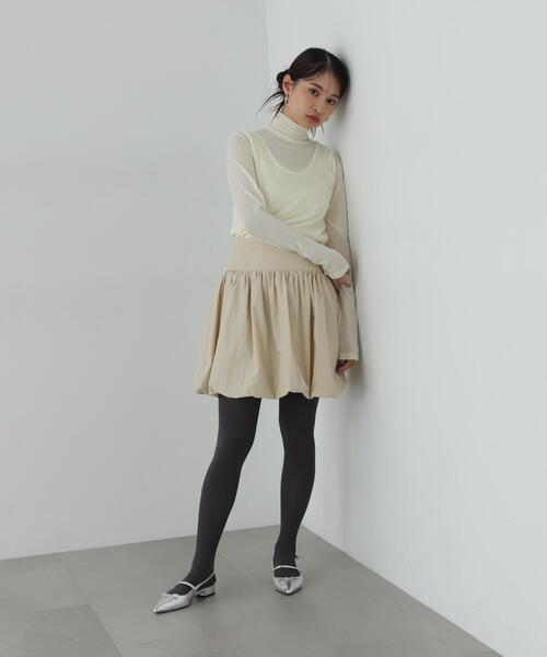 N.(N. Natural Beauty Basic)(エヌエヌナチュラルビューティーベーシック)の「◆タンクレイヤータートルニット(ニット/セーター・レディース・グレー/クリーム/ピンク・MEDIUM)」の21枚目の写真