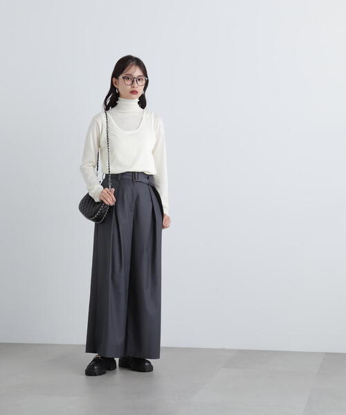 N.(N. Natural Beauty Basic)(エヌエヌナチュラルビューティーベーシック)の「◆タンクレイヤータートルニット(ニット/セーター・レディース・グレー/クリーム/ピンク・MEDIUM)」の22枚目の写真