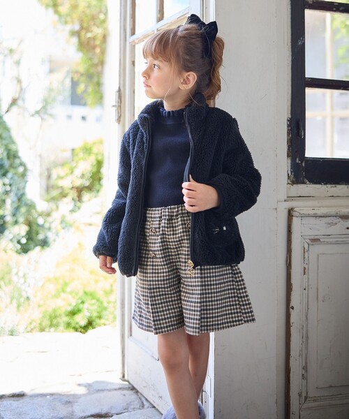 ANY（エニィ）の「ネコポケットボアブルゾン（ブルゾン・キッズ・ライトグリーン系8/ベージュ系6/ライトグレー系/ブラック系/ライラック系8・100/110/120/130）」の9枚目の写真