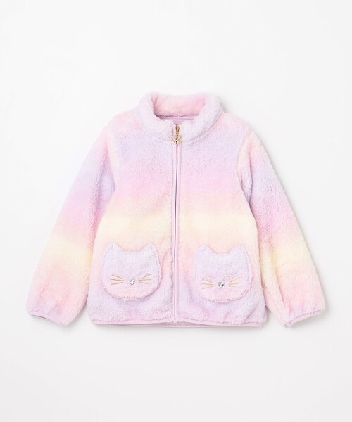 ANY（エニィ）の「ネコポケットボアブルゾン（ブルゾン・キッズ・ライトグリーン系8/ベージュ系6/ライトグレー系/ブラック系/ライラック系8・100/110/120/130）」の10枚目の写真