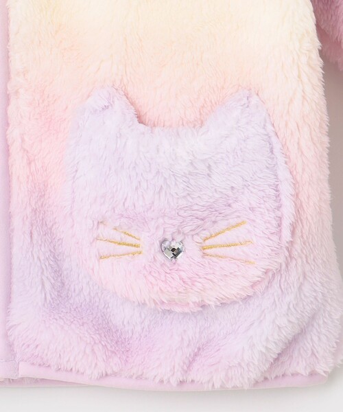 ANY（エニィ）の「ネコポケットボアブルゾン（ブルゾン・キッズ・ライトグリーン系8/ベージュ系6/ライトグレー系/ブラック系/ライラック系8・100/110/120/130）」の12枚目の写真