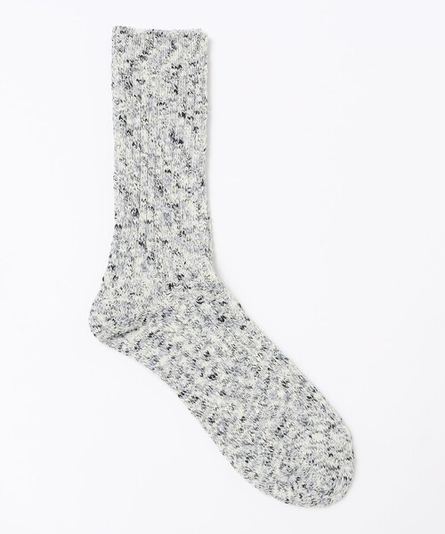 SHIPS(シップス)の「ANONYMOUS: KASURI SLUB RIB CRW(ソックス/靴下・メンズ・その他/ブルー/ブラック・ONE SIZE)」の2枚目の写真