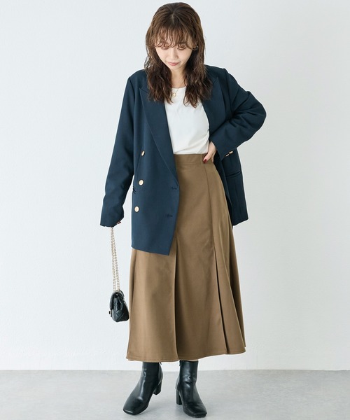 LAVEANGE（ラビアンジェ）の「ミディ丈タックスカート（スカート・レディース・グレー/ブラック/ブラウン・5L/4L/M/3L/LL）」の10枚目の写真