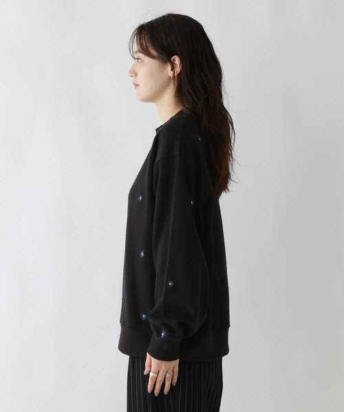 RAGEBLUE(レイジブルー)の「ミニフラワー刺繍ルーズスウェット(スウェット・レディース・ブラウン/オフホワイト/ブラック・FREE)」の18枚目の写真