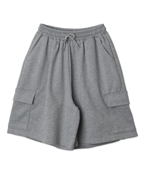 Figments（フィグメンツ）の「スウェットカーゴハーフパンツ（カーゴパンツ・レディース・ブラック/杢グレー・FREE）」の9枚目の写真