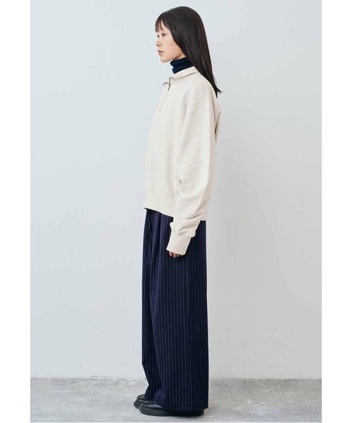 THREE FIFTY STANDARD（スリーフィフティースタンダード）の「ＴＨＲＥＥ　ＦＩＦＴＹ　ＳＴＡＮＤＡＲＤ　小谷実由さんと作った衿開けてきたいハーフジップスウェット〈オートミール〉（スウェット・レディース・オートミール・M/L/LL/3L）」の8枚目の写真
