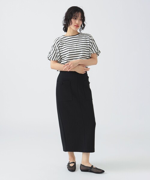 【美品】カットソーとスカートセット 2丈カットソーマキシスカート［M2472］[品番：KO000010201
