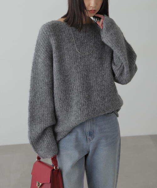 FREE'S MART（フリーズマート）の「◆ラメミックスブークレー畦ニット（ニット/セーター・レディース・イエロー/ピンク/ホワイト/グレー・FREE）」の3枚目の写真