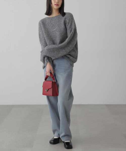 FREE'S MART（フリーズマート）の「◆ラメミックスブークレー畦ニット（ニット/セーター・レディース・イエロー/ピンク/ホワイト/グレー・FREE）」の17枚目の写真