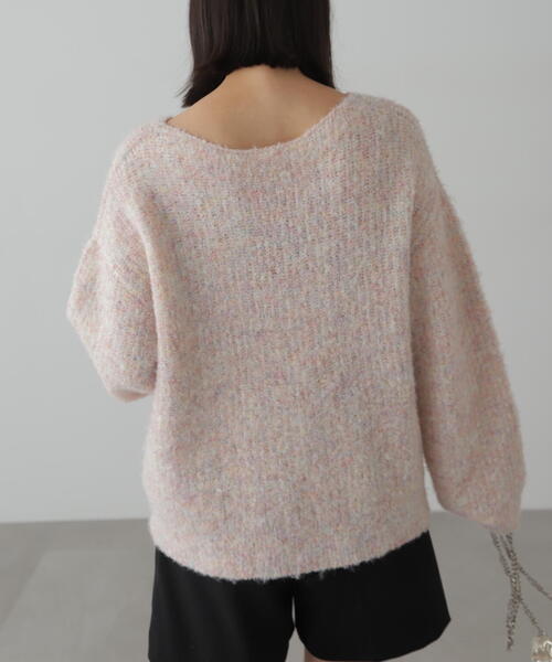 FREE'S MART（フリーズマート）の「◆ラメミックスブークレー畦ニット（ニット/セーター・レディース・イエロー/ピンク/ホワイト/グレー・FREE）」の11枚目の写真