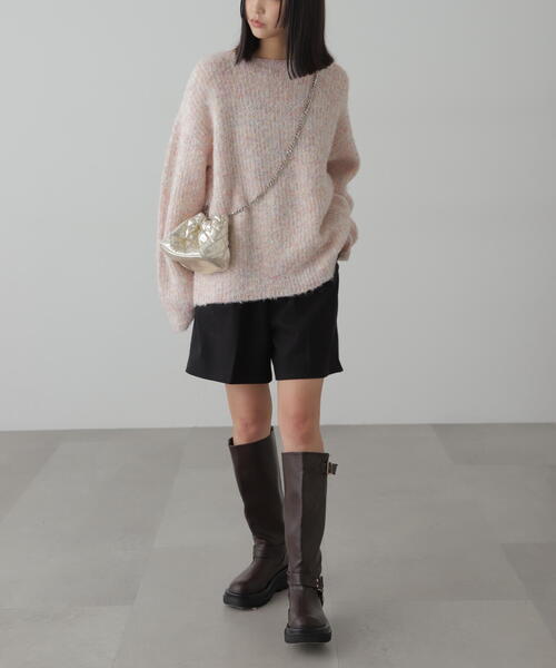 FREE'S MART（フリーズマート）の「◆ラメミックスブークレー畦ニット（ニット/セーター・レディース・イエロー/ピンク/ホワイト/グレー・FREE）」の10枚目の写真