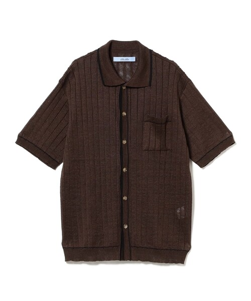 【別注】Blu Bre / リネン ショートスリーブ ニットシャツ