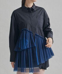 UNITED TOKYO | シャンブレーチュールコンビシャツ(シャツ/ブラウス)