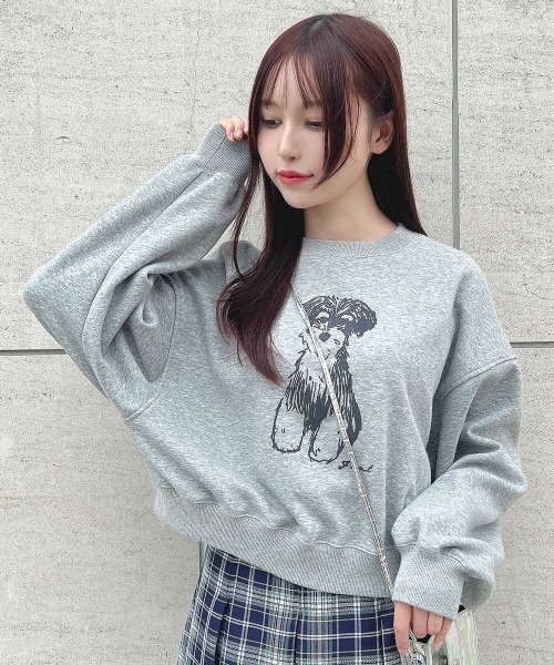 F i.n.t（フィント）の「シュナウザープリントスウェット（スウェット・レディース・ライトグレー/アイボリー/ライトピンク・FREE）」の15枚目の写真