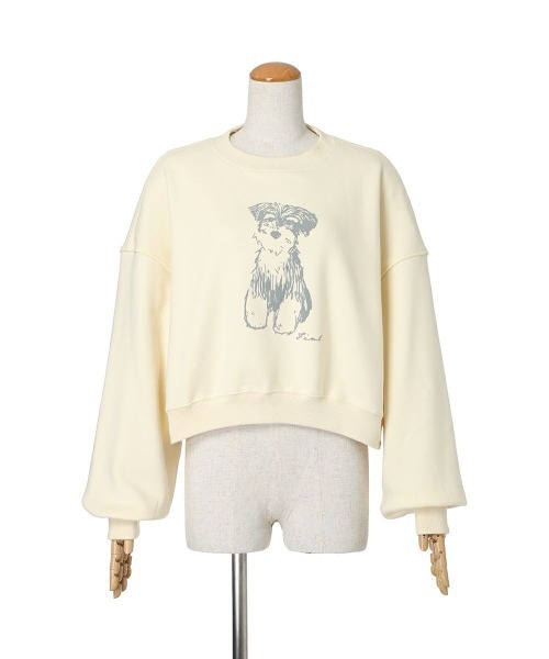 F i.n.t（フィント）の「シュナウザープリントスウェット（スウェット・レディース・ライトグレー/アイボリー/ライトピンク・FREE）」の13枚目の写真