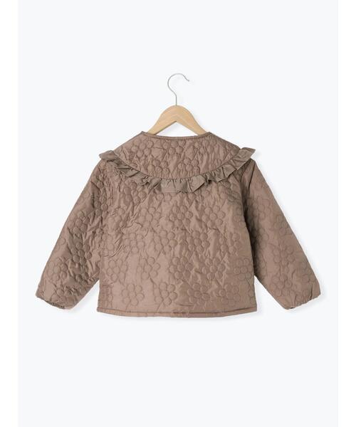 Samansa Mos2 Lagom（サマンサモスモスラーゴム）の「【撥水】花柄キルトジャケット（ノーカラージャケット・キッズ・モカ/キナリ・M/S/XL/L）」の6枚目の写真