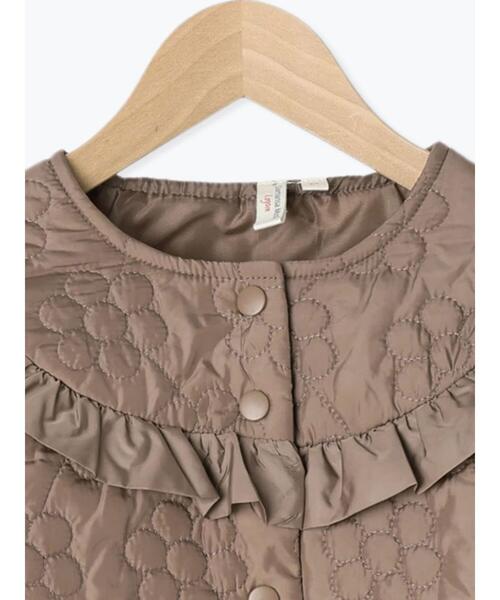 Samansa Mos2 Lagom（サマンサモスモスラーゴム）の「【撥水】花柄キルトジャケット（ノーカラージャケット・キッズ・モカ/キナリ・M/S/XL/L）」の7枚目の写真