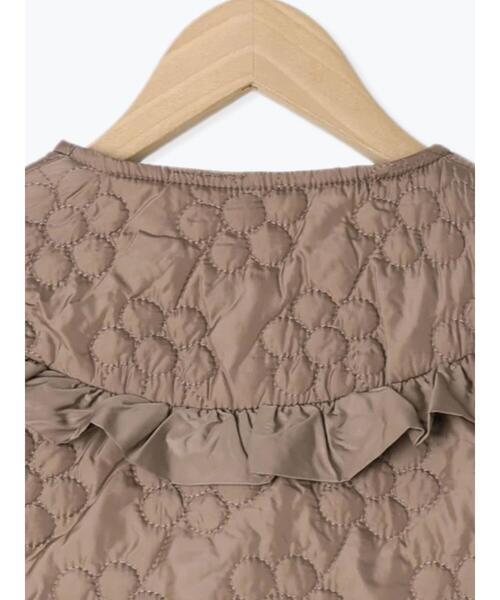 Samansa Mos2 Lagom（サマンサモスモスラーゴム）の「【撥水】花柄キルトジャケット（ノーカラージャケット・キッズ・モカ/キナリ・M/S/XL/L）」の10枚目の写真