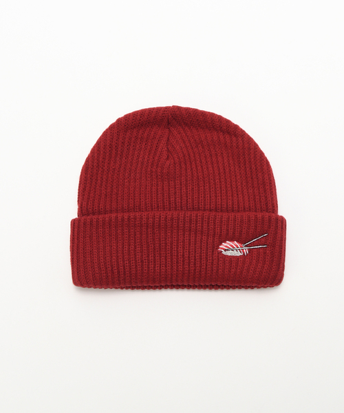 Evisen Skateboards(エビセンスケートボード)の「Evisen skateboards SUSHI BEANIE(ニットキャップ/ビーニー・メンズ・ブラック/レッド系その他/グレー・FREE)」の3枚目の写真