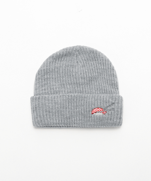 Evisen Skateboards(エビセンスケートボード)の「Evisen skateboards SUSHI BEANIE(ニットキャップ/ビーニー・メンズ・ブラック/レッド系その他/グレー・FREE)」の2枚目の写真
