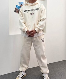 【上下2点セット】SANFRANCISCO刺繍ロゴ上下スウェットセットアップ ルームウェアパーカー
