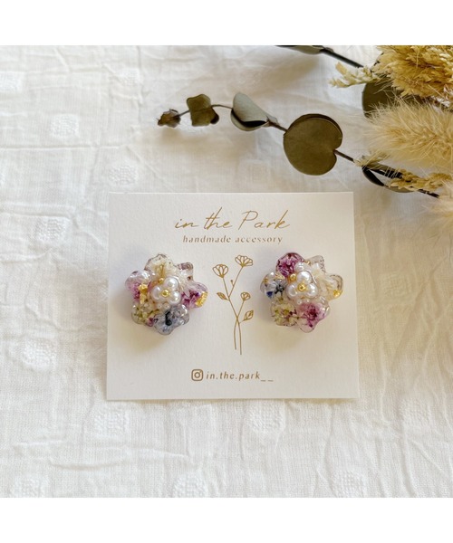 tone（トーン）の「【in the Park】小さなフラワーピアス(MA)（ピアス（両耳用）・レディース・パープル/オレンジ/ピンク・FREE）」の14枚目の写真