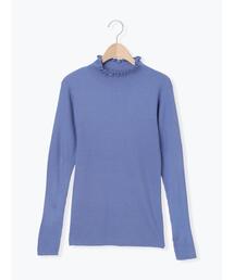 Samansa Mos2 | 【マシンウォッシャブル】ニットリブフリルタートルネック(ニット/セーター)