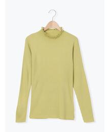 Samansa Mos2 | 【マシンウォッシャブル】ニットリブフリルタートルネック(ニット/セーター)