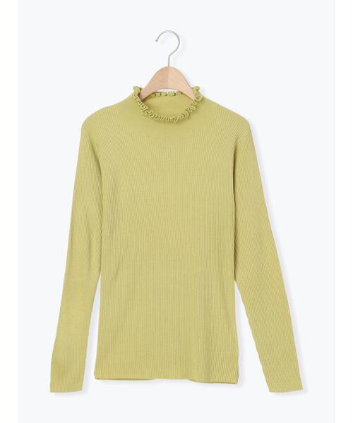 Samansa Mos2(サマンサ モスモス)の「【マシンウォッシャブル】ニットリブフリルタートルネック(ニット/セーター・レディース・グリーン/ブラック/オフホワイト/ブルー・F)」の3枚目の写真