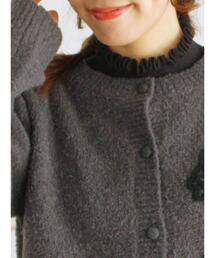 Samansa Mos2 | 【マシンウォッシャブル】ニットリブフリルタートルネック(ニット/セーター)