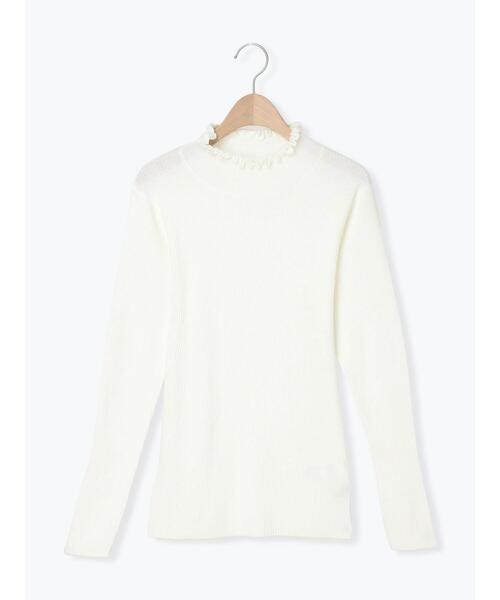 Samansa Mos2(サマンサ モスモス)の「【マシンウォッシャブル】ニットリブフリルタートルネック(ニット/セーター・レディース・グリーン/ブラック/オフホワイト/ブルー・F)」の19枚目の写真