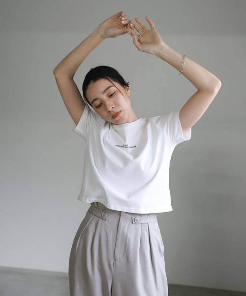 select MOCA(セレクトモカ)の「サイドベルトボタンワイドパンツ(スラックス・レディース・ブラック/オフホワイト/ライトグレー・MEDIUM/LARGE)」の12枚目の写真