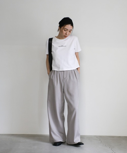 select MOCA(セレクトモカ)の「サイドベルトボタンワイドパンツ(スラックス・レディース・ブラック/オフホワイト/ライトグレー・MEDIUM/LARGE)」の9枚目の写真