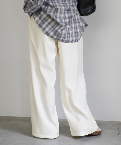 select MOCA(セレクトモカ)の「サイドベルトボタンワイドパンツ(スラックス・レディース・ブラック/オフホワイト/ライトグレー・MEDIUM/LARGE)」の17枚目の写真