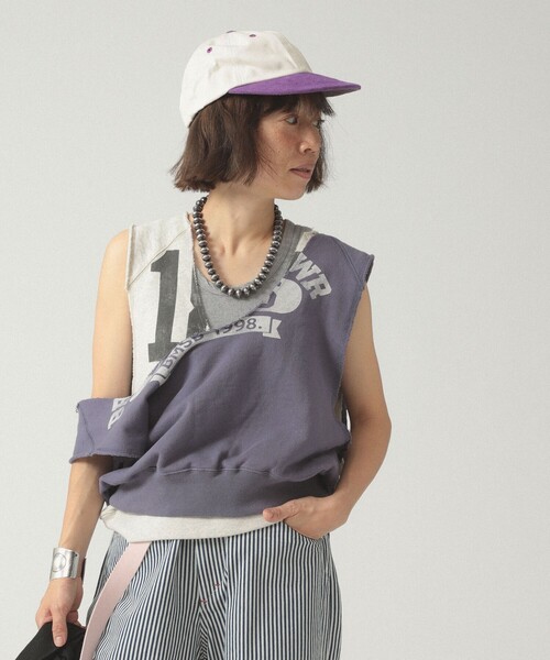 BEAMS BOY（ビームスボーイ）の「カットオフ スウェット ベスト（ベスト・レディース・ナチュラル/バイオレット・ONE SIZE）」の5枚目の写真