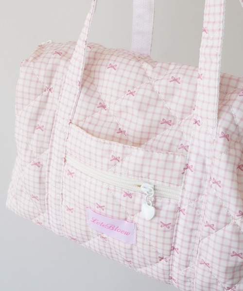 Port（ポート）の「【 SORUTT / ソルト 】 刺繍ダイヤモンドグリッド ガーリー トートバッグ / ショートトリップ 旅行バッグ 大容量（トートバッグ・レディース・ホワイト系その他2/ホワイト/ホワイト系その他/ピンク/ピンク系その他/ブラック・FREE）」の18枚目の写真