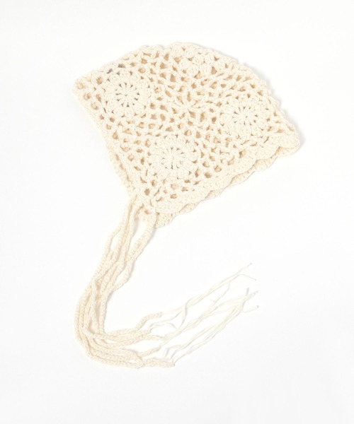 PAGEBOY（ページボーイ）の「カギアミボンネット（ハット・レディース・ブラック/オフホワイト・FREE）」の2枚目の写真