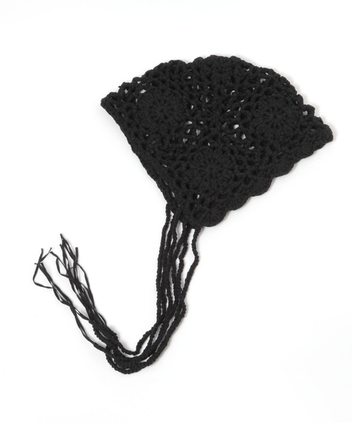 PAGEBOY（ページボーイ）の「カギアミボンネット（ハット・レディース・ブラック/オフホワイト・FREE）」の3枚目の写真