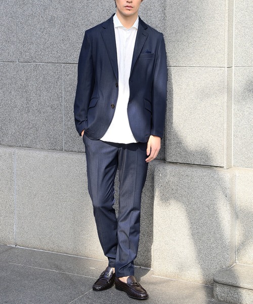 MEN'S BIGI(メンズビギ)の「【WEB限定】TRデニム調シャンブレーストレッチパンツ(スラックス・メンズ・ネイビー・03/02/01/04)」の15枚目の写真