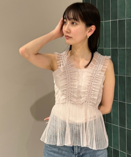 SNIDEL Sustainableチュールキャミブラウス　アイボリー SNIDEL｜Sustainableチュールキャミブラウス | Rakuten Fashion