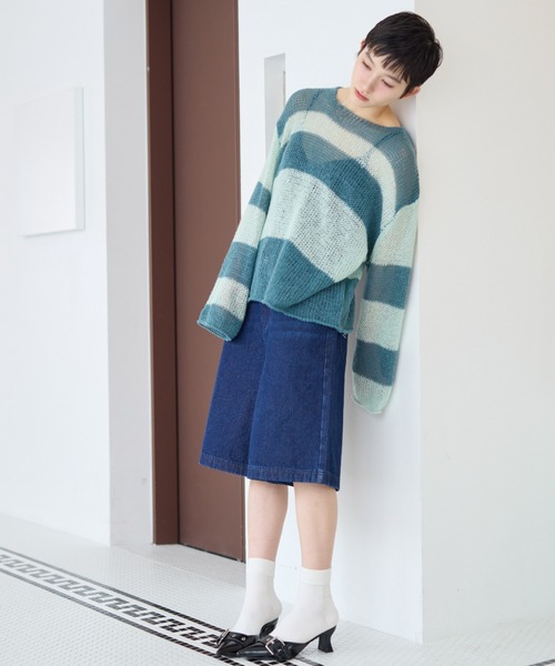 ボア ルーズ セーター ボーダー ニット 韓国 トップス hr1878 楽天市場】【マラソン期間中 5%OFFクーポン】And Kawaii