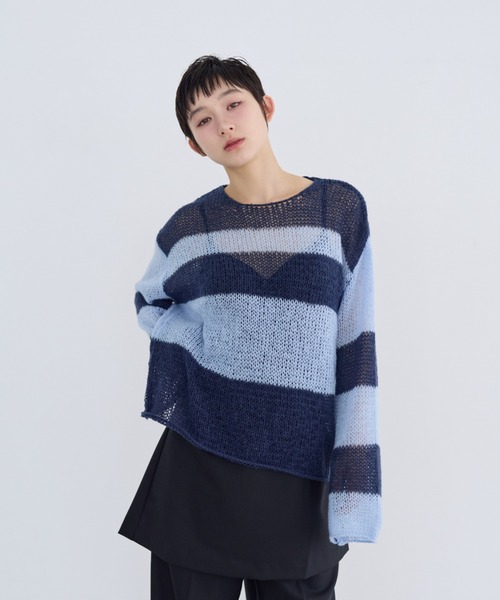 セール】border loose knit/ボーダールーズニット（ニット