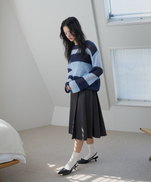 セール】border loose knit/ボーダールーズニット（ニット