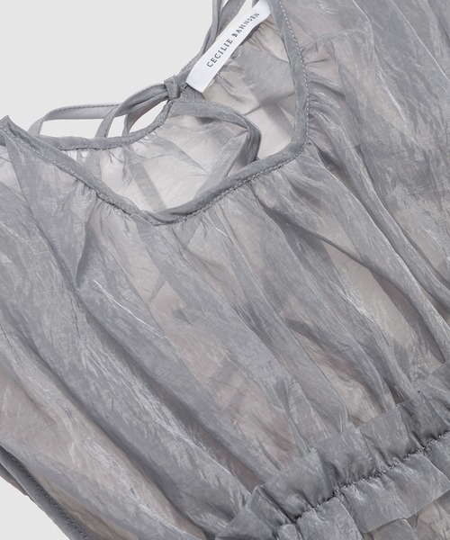 CECILIE BAHNSEN(セシリー バンセン)の「SMOCK SLEEVELESS TOP W/ RUFFLE DETAILS(シャツ/ブラウス・レディース・グレー・6/8)」の7枚目の写真